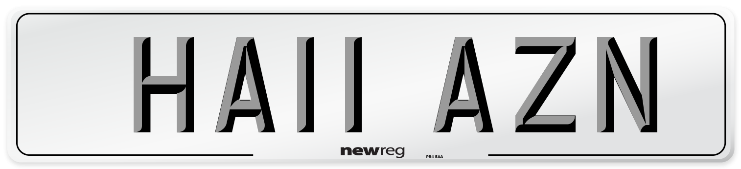 HA11 AZN Number Plate from New Reg